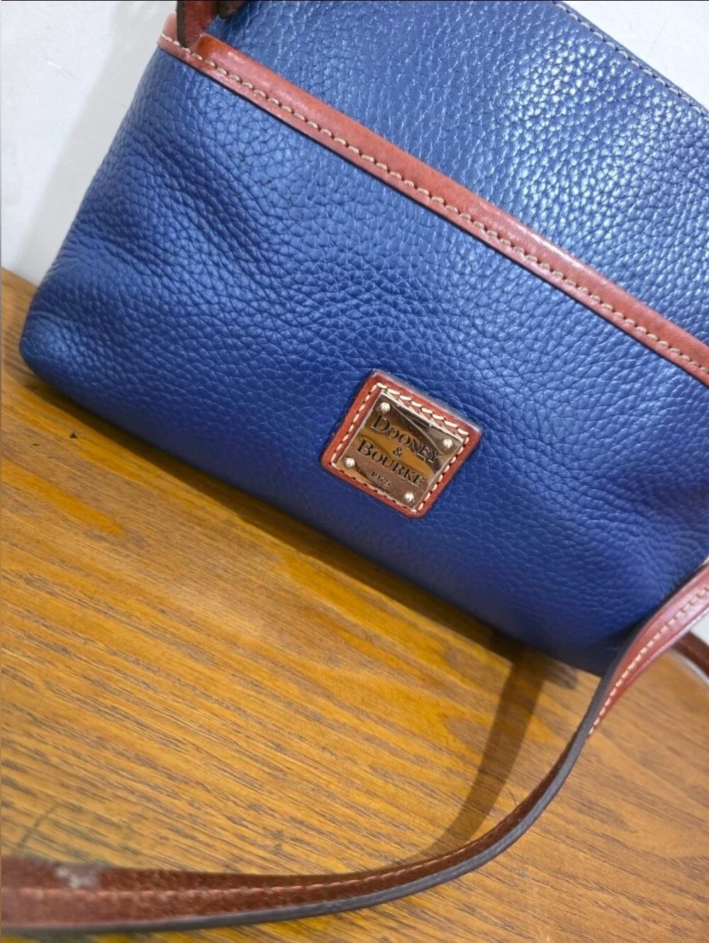 Dooney and bourke Navy Pebbled Leather Crossbody Bag